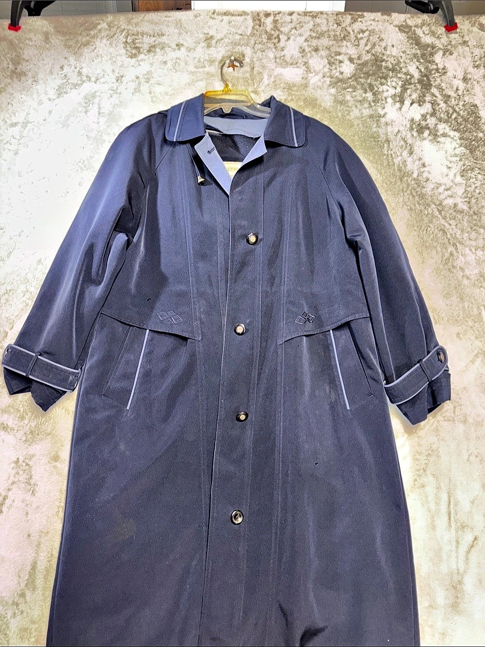 Fitz Wright Women's Trench Coat Blue Size Medium